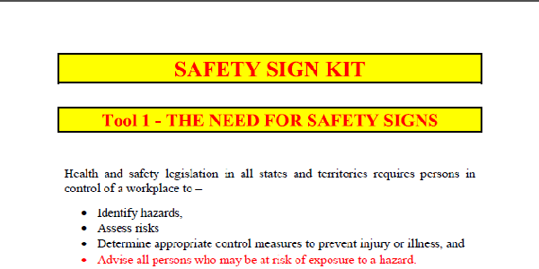 Safety Sign Kit